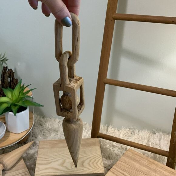 Bundle Of 5 Handcrafted Raw And Unfinished Wooden Accent Decor Pieces - Picture 12 of 17